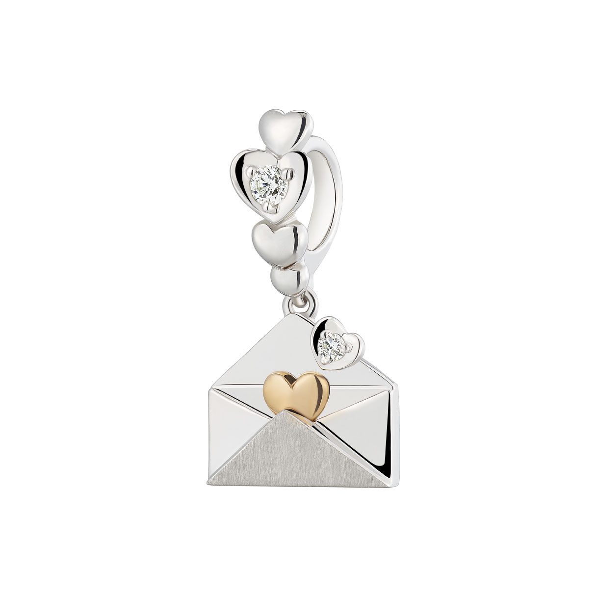 Dear Q "Letter of Love" 18K Gold Diamond Charm