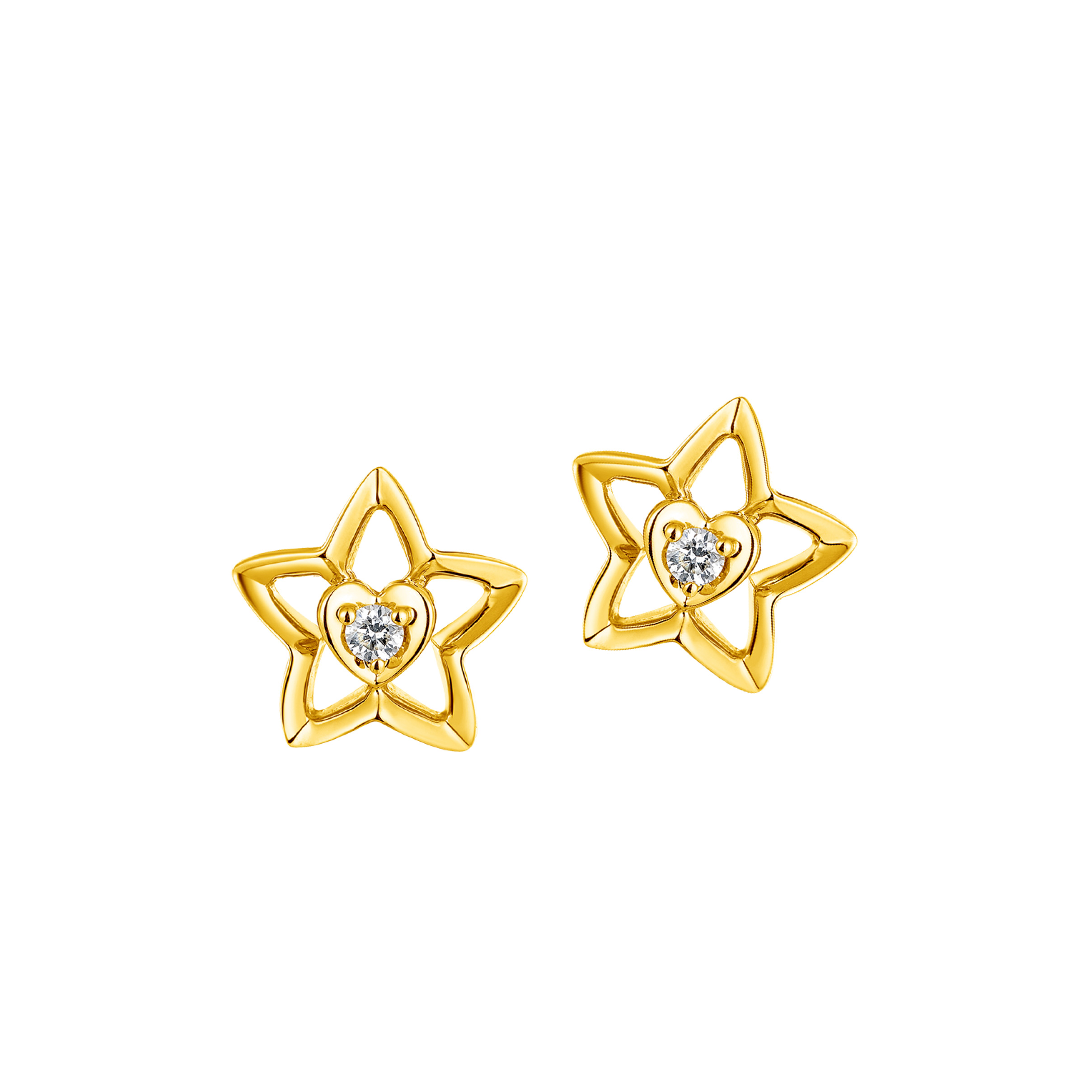 Dear Q“Little Star” 18K Gold Diamond Earrings