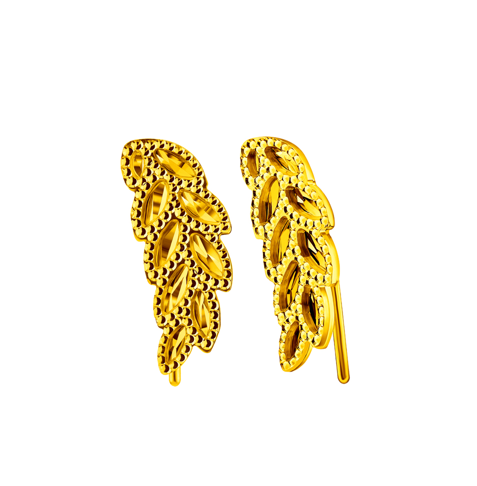 Beloved Collection "Golden Wheat" Gold Earrings