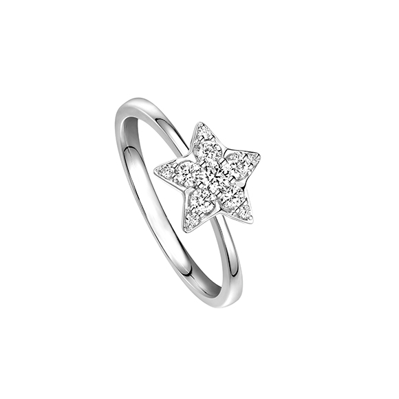 Dear Q "Shining Star" 18K White Gold Diamond Ring