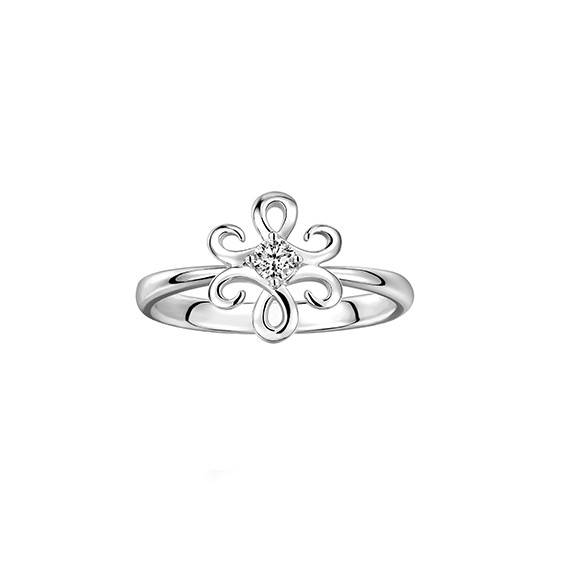 Dear Q "Floral Beauty"18K White Gold Diamond Ring