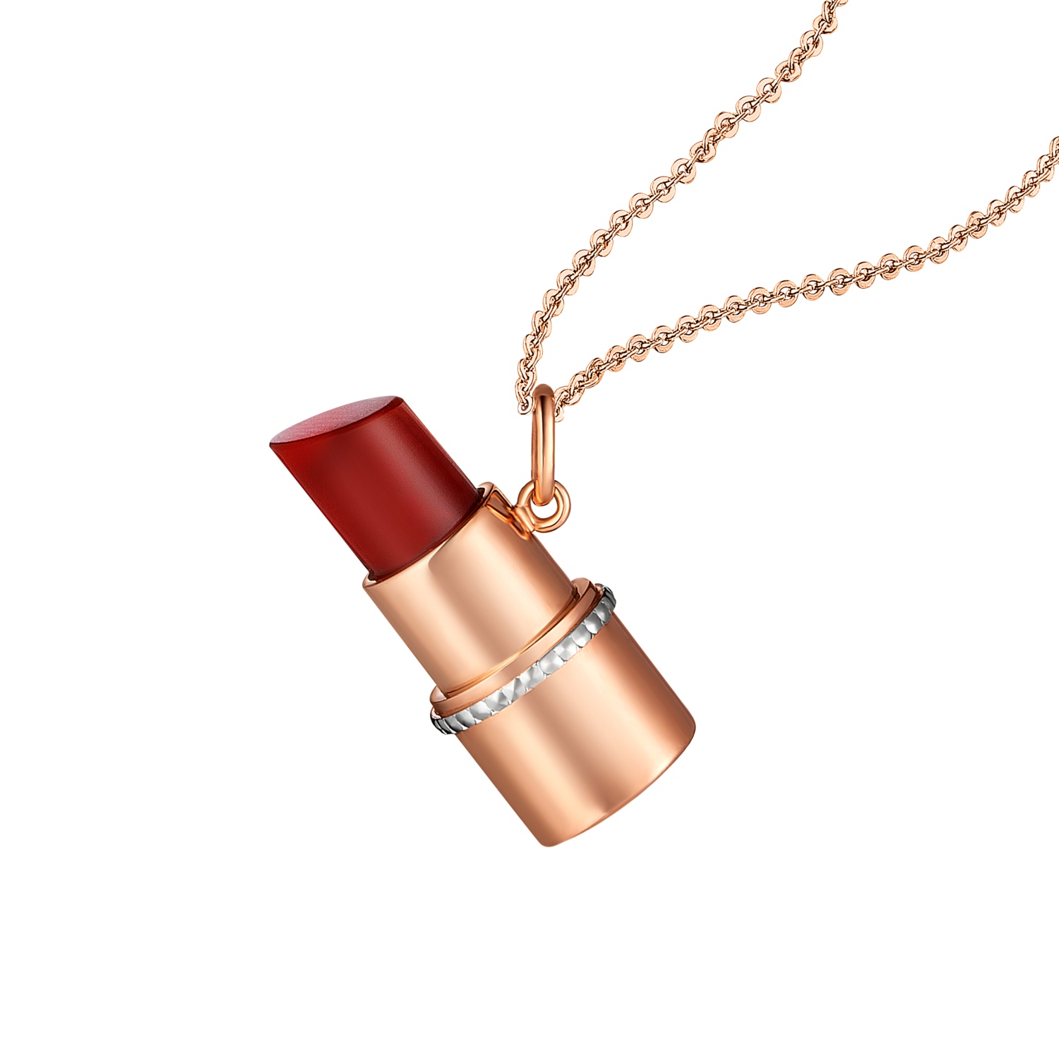 Hot items "Red lipstick" 18K Gold Necklace
