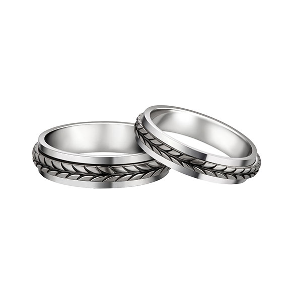 Pt in Style Platinum Couple Rings